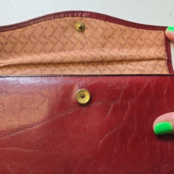 Womens Buxton Leather Wallet Vintage Red Clutch Change Purse Checkbook Slot - Picture 3 of 10